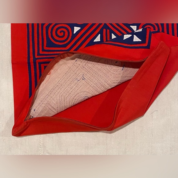Vintage Hand Appliquéd Quilt pillow case w/ zipper Mola/Egyptian textile art - Picture 5 of 11